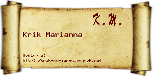 Krik Marianna névjegykártya
